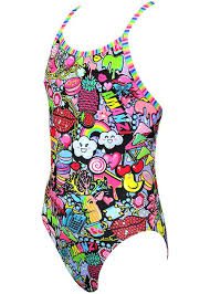 Neon graffiti-print one-piece swimsuit
