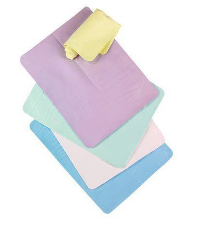Stack of pastel microfiber cleaning cloths
