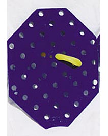 Purple octagonal perforated plate with yellow peg