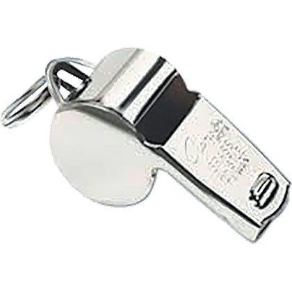 Silver metal referee whistle keychain