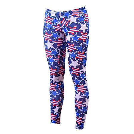 American flag star pattern leggings