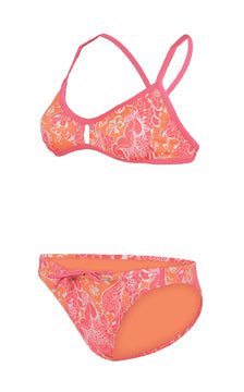 Pink paisley bikini set with spaghetti straps