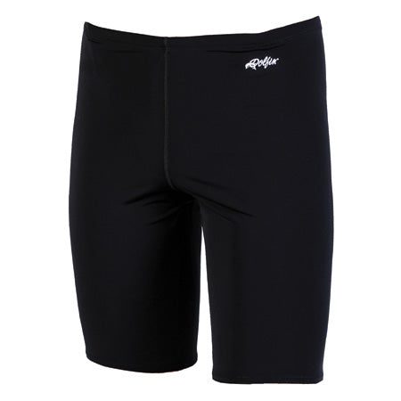 Black men's knee-length swim jammers