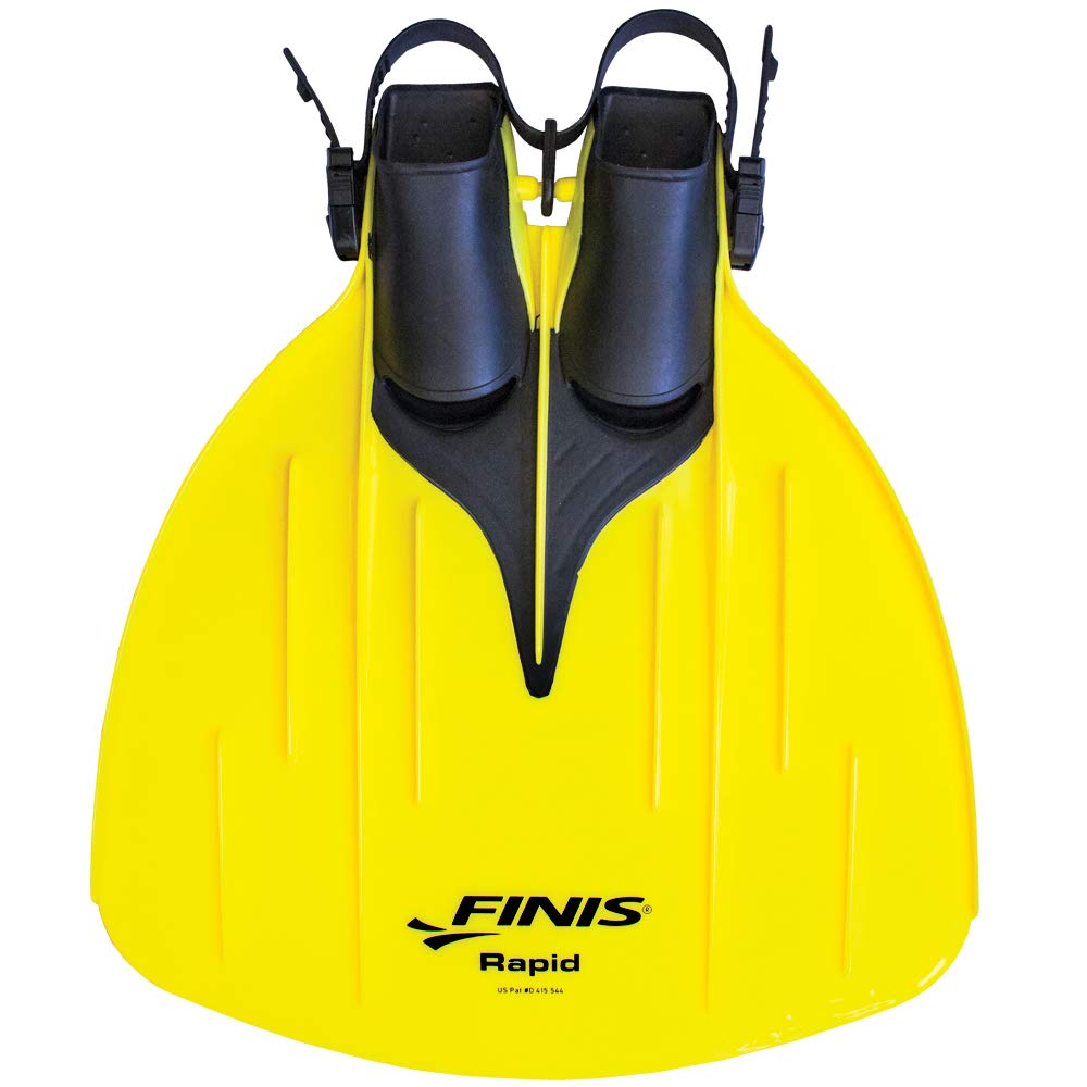 Yellow swim monofin with black foot pockets
