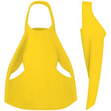 Yellow apron with front pockets