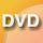 DVD logo on orange gradient background