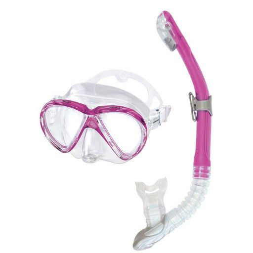 Pink diving mask and snorkel set