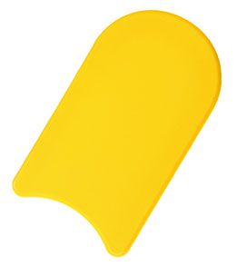Yellow foam swim kickboard with curved edge