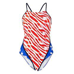 American flag-inspired one-piece swimsuit