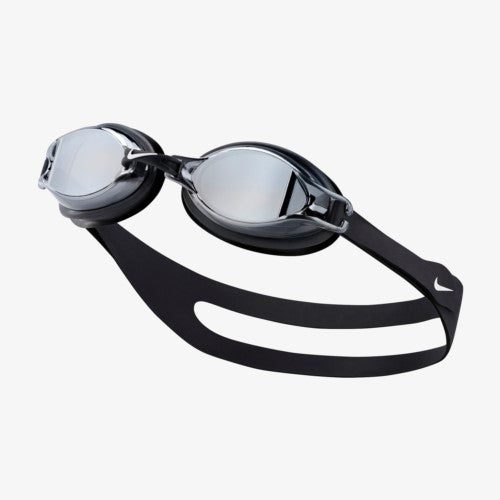Mirrored swim goggles with black double strap