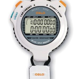 White digital Oslo stopwatch with lanyard