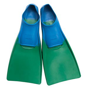 Pair of blue and green swim fins