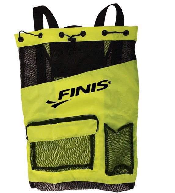 Neon yellow FINIS mesh swim gear bag