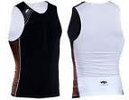 Black and white sleeveless athletic compression shirts