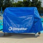 Blue cart covered with "Competitor" logo