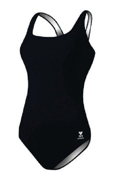 Black women's one-piece athletic swimsuit
