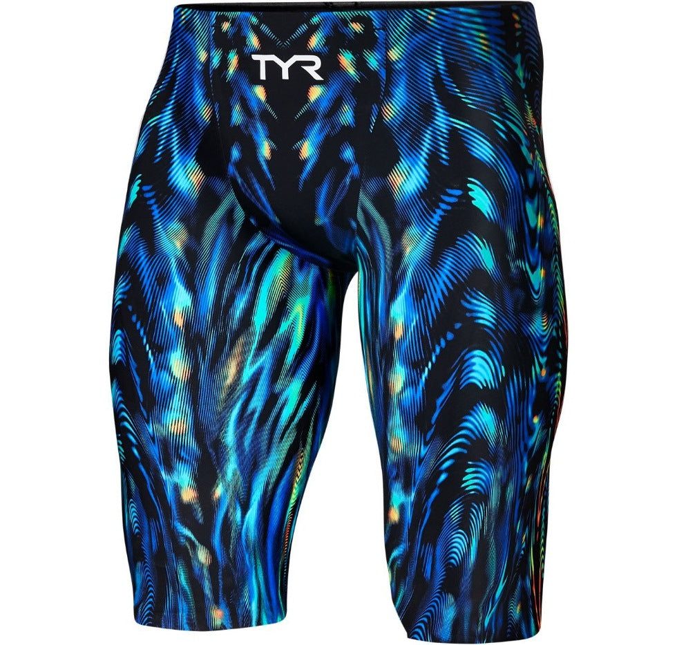 Blue green TYR patterned men's swim jammers