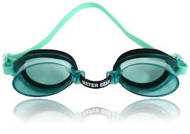 Turquoise swimming goggles with strap