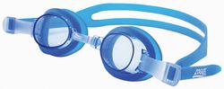 Blue swim goggles with adjustable strap