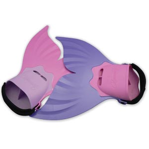 Pink and purple mermaid swim fins
