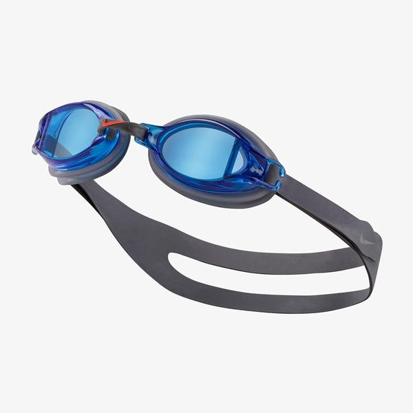 Blue swimming goggles with black strap