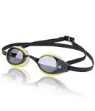 Black and yellow swimming goggles with strap