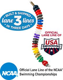 COMPETITIVE RACING LANE LINES - 4 INCH 50M LINE WITH DISCONNECT - CREATES ONE 25M LINE