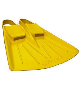 Yellow monofin with dual foot pockets