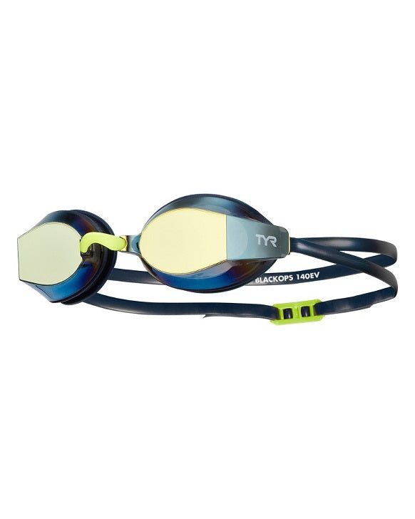Blue TYR mirrored competitive swimming goggles