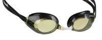 Black swim goggles with tinted lenses