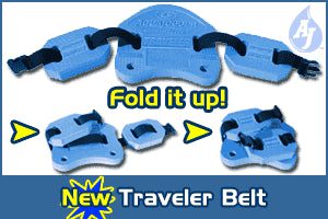 Foldable blue traveler belt with buckles