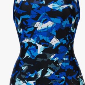 Blue abstract one-piece swimsuit