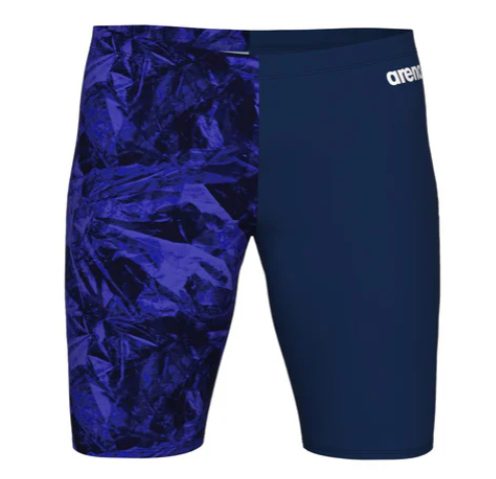 Two-tone blue Arena men's swim jammers