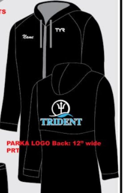 Black hoodie with Trident logo on back